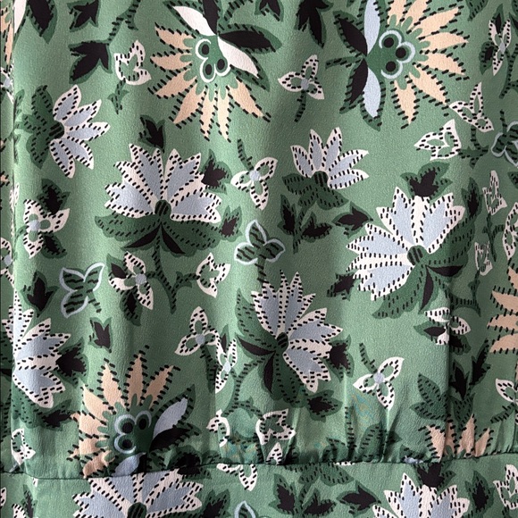 Ann Taylor Green Floral mock neck Midi Dress size 8 - Picture 3 of 5